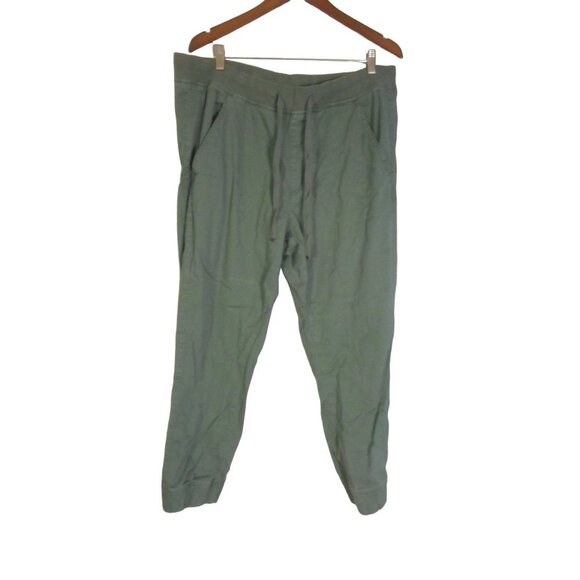 Casual Army Green Size XXL Casual Chino elastic waist / cuff cropped pants - Picture 1 of 5